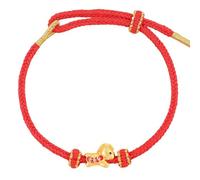 Bracelet tressé rouge réglable pour le Nouvel An du cheval 2026 - Bracelet à breloques Feng Shui chinois - Cadeau pour femme et homme - Nouvel An, taille unique, Zinc, Pas de gemme