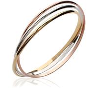 Bracelet Triple joncs 3 Ors -Plaqué Or 18 carats-750/1000-6,6 cm-Bijoux Femme
