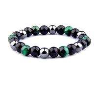 Bracelet Triple Protection Oeil de tigre, perles en hématite et obsidienne noire de l'UEUC