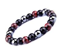 Bracelet Triple Protection Oeil de tigre, perles en hématite et obsidienne noire de l'UEUC