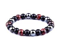 Bracelet Triple Protection Oeil de tigre, perles en hématite et obsidienne noire de l'UEUC