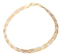 Bracelet Trois Ors - L'ATELIER D'AZUR - Tresse Jaune Blanc Rose - Femme