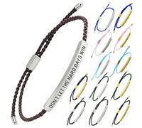 Bracelet tube de motivation avec inscription « Don't Let The Hard Days Win » - Bijoux inspirants réglables pour femme, onesize, Acier inoxydable, Agate
