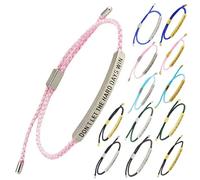 Bracelet tube de motivation avec inscription « Don't Let The Hard Days Win » - Bijoux inspirants réglables pour femme, onesize, Acier inoxydable, Agate