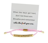 Bracelet tube Let Them pour femme, bracelet de motivation réglable en corde tressée, bracelet « Remember Who The F You Are », cadeau inspirant pour femme et meilleure amie, taille unique, Nylon