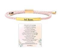Bracelet tube Let Them pour femme, bracelet de motivation réglable en corde tressée faite à la main, bracelet gravé à la main en acier inoxydable pour ma fille, bijoux inspirants cadeaux pour femme