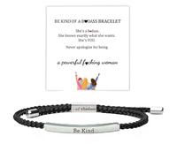 Bracelet tube Let Them pour femme, bracelet de motivation réglable en corde tressée faite à la main, bracelet gravé à la main en acier inoxydable pour ma fille, bijoux inspirants cadeaux pour femme