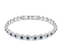 Swarovski Bracelet Tennis Una Angelic, Taille ronde, Bleu, Métal rhodié
