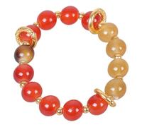 Bracelet unique fait à la main en agates rouges et pierres jaunes, parfait pour un usage quotidien et les célébrations. Couleurs vives