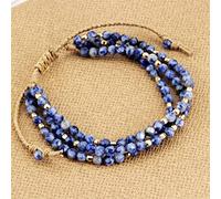 Bracelet Unique Naturel Brésilien Sodalite Or Perles Bracelet Empilable Pierre Naturelle Strand Bracelet Femmes Bracelets Perlés (Color : Gold)