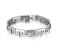 Bracelet unique pour homme en acier inoxydable avec petit design - Style punk - Hip - Bijoux polyvalents en acier titane, One Size(一个尺寸), Acier inoxydable, Oxyde de zirconium