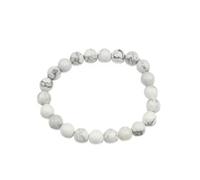 Bracelet unisexe en cristal extensible de 8 mm, Reiki, équilibre des chakras, 7,6 cm, bijou en cristal (Howlite), taille M, pierre, agate, Medium, Pierre, Agate