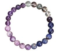 Bracelet Unisexe en Perles de Pierre Naturelle, Extensible, en Cristal Violet de 8 mm, Idéal pour La Saint-Valentin, Un Anniversaire ou Noël.