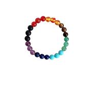 Bracelet unisexe en perles de pierre précieuse naturelle de 8 mm pour la guérison, la méditation et l'abondance - Bracelet réglable - Protection ronde et lisse - Mise à la terre et force, Free Size