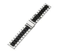 Bracelet universel à trois brins en acier inoxydable massif de 22 mm et 20 mm(Silver black,22mm)