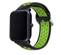 Bracelet universel Amazfit Bip/GTS/Bip Lite/Huawei/Samsung/Cool Oslo Caoutchouc Noir-Vert 20 mm