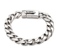 Bracelet Uno de 50 avec maille gourmette et fermoir automatique, collection UNO MEN, plaqué argent sterling, taille M, fabriqué en Espagne