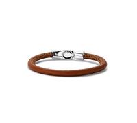 Bracelet Uno de 50 | Cuir de chameau | Plaqué argent sterling | Création artisanale | Bijou espagnol
