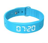 Bracelet vibrant avec analyse du sommeil, compteur de pas, compte à rebours, chronomètre, 8 alarmes, taille 246 x 16,5 x 10 mm, charge de 30 minutes (bleu)