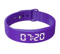 Bracelet vibrant avec analyse du sommeil, compteur de pas, compte à rebours, chronomètre, 8 alarmes, taille 246 x 16,5 x 10 mm, charge de 30 minutes (violet)