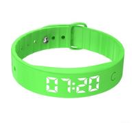 Bracelet vibrant avec analyse du sommeil, compteur de pas, compte à rebours, chronomètre, 8 alarmes, taille 246 x 16,5 x 10 mm, charge de 30 minutes (vert)