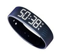 Bracelet vibrant silencieux - Réveil numérique, LED intelligente avec réveil en douceur, adultes adolescents avec intensité réglable, bracelet d'alarme, aide au sommeil pour les gros dormeurs au burea