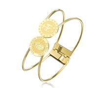 Bracelet Vierge Marie Virgen de Guadalupe Notre-Dame de Guadalupe Mère Marie Bracelet médaillon miraculeux Amulette chrétienne Bijoux de foi catholique Cadeau de baptême pour femmes et hommes (Or)