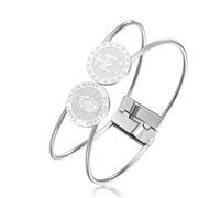 Bracelet Vierge Marie Virgen de Guadalupe Notre-Dame de Guadalupe Mère Marie Bracelet médaillon miraculeux Amulette chrétienne Bijoux de foi catholique Cadeau de baptême pour femmes et hommes (Argent)