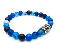 Bracelet viking Futhark en pierre précieuse (18/21 cm, femme/homme) dans une boîte cadeau | Protection du bonheur et de l'énergie, 18 cm Innenumfang