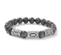 Bracelet Viking Rune Flash Stone - Amulette nordique pour croissance, amitié, découverte de soi et protection - Bijou spirituel unisexe