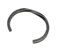 Bracelet Viking Rune pour Hommes Et Femmes - Bracelet Manchette Ouvert en Acier Inoxydable avec Runes Futhark Nordiques - Bracelet Torsadé Réglable en Métal Lourd Vintage Médiéval(Black)