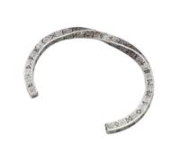 Bracelet Viking Rune pour Hommes Et Femmes - Bracelet Manchette Ouvert en Acier Inoxydable avec Runes Futhark Nordiques - Bracelet Torsadé Réglable en Métal Lourd Vintage Médiéval(Vintage)