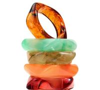 Bracelet vintage en acrylique coloré géométrique irrégulier pour femme - Large manchette tendance en résine - Bijoux tendance, Résine