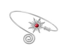 Bracelet vintage en métal avec motifs soleil et détails turquoises réglables pour un ajustement confortable et polyvalent, One Size, Comme décrit