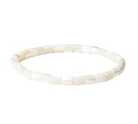 Bracelet Vintage Naturel Blanc Nacre Cylindre Fait Main Élastique Dainty Couple Bijoux Cadeau