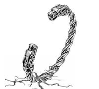 Bracelet Vintage Pour Hommes - Manchette En De Zinc, Accessoire De Ouvert, Anneau De Bras À Tête De Loup Du Dieu Nordique Odin, Bracelet Masculin Classique, Inspiré De La Mythologie P