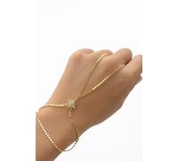 Bracelet VIP en chaîne à main étoile du Nord à paillettes dorées