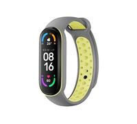 Bracelet Xiaomi Mi Band 6,Xiaomi Mi Band 5 imoshion Bracelet de sport en silicone avec système de clic bouton-pression rond Gris G
