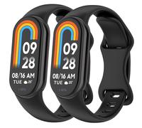 Bracelet Xiaomi Mi Smart Band 8/Mi Band 9/Mi Band 10, 2 pièces bracelets en silicone souple pour Mi Band 8/Mi 9/Mi 10 Bracelet, bouton de fermeture unique