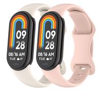 Bracelet Xiaomi Mi Smart Band 8/Mi Band 9/Mi Band 10, 2 pièces bracelets en silicone souple pour Mi Band 8/Mi 9/Mi 10 Bracelet, bouton de fermeture unique