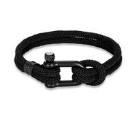 Zense - Bracelet Manille Nautique Noir Pour Homme En Corde Tressé Zb0370
