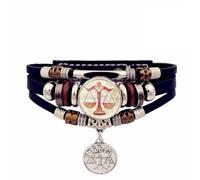 Bracelet Zodiaque Lumineux Pour Femmes Hommes, Bracelet 12 Constellations Bracelets De Signe Du Zodiaque En Perles Multicouches, Pendentif D'Anniversaire D'Astrologie Bijoux Cadeaux,Balance,20Cm