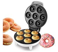 Braceletlxy Mini Donut Maker Machine, Fait 7 Beignets pour Un Petit-déjeuner aux Enfants, des collations, des Desserts et d'autres Chocolat de Cuisson mélangé avec Surface antiadhésive
