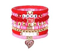 Bracelets à breloques pour filles - Bracelets de perles amusants et vibrants | Bracelet multicouche réglable à maillons pour anniversaires, fête des mères, Refer to description, Céramique, Unisexe