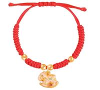 Bracelets à cordes rouges tissés à la main pour le Nouvel An - 12 chevaux du zodiaque - Bracelet à breloques chinois Feng Shui - Amulette de protection porte-bonheur pour femme, homme, ami, couple