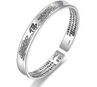 Bracelets à manches à la mode, bracelets rétro tra Bracelet manchette en argent sterling 925 for femme, style vintage, sculpté à la main, motif lotus, style chinois, bijoux en argent for anniversaire