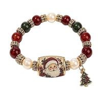 Bracelets À Perles De Noël Bijou Ajustable Et Tendance À Perles Pour Les s | Bracelet Noël Pour Saint-Valentin Maman Fête Des Mères Adolescentes Et Filles Anniversaire