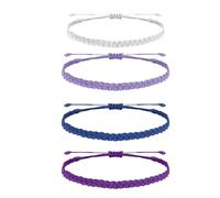 Bracelets 'amitié tressés en vrac, ensemble de bracelets 'amitié pour femmes | Kit bracelet 'amitié tressé coloré 4X pour les filles,Bracelet réglable en corde tressée fabriqué à, riferimento