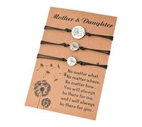 Bracelets assortis mère-fille, bracelet de retour à l'école, maman et moi | Lot de 3 bracelets floraux pour le premier jour d'école - Bracelet réglable pour le premier jour