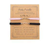 Bracelets assortis pour couples - Bracelet avec nœud d'amour - Bracelets Pinky Promise - Bracelets de relation longue distance pour lui et elle pour petite amie ou petit ami, One Size, Nylon, Pas de